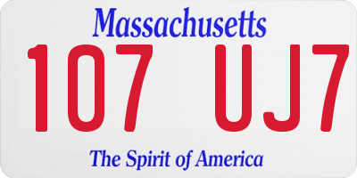 MA license plate 107UJ7