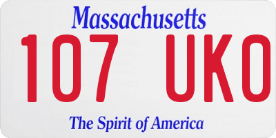 MA license plate 107UK0