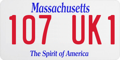 MA license plate 107UK1