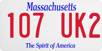 MA license plate 107UK2