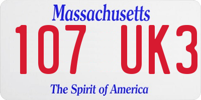 MA license plate 107UK3