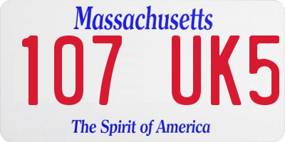 MA license plate 107UK5