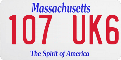 MA license plate 107UK6