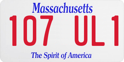 MA license plate 107UL1