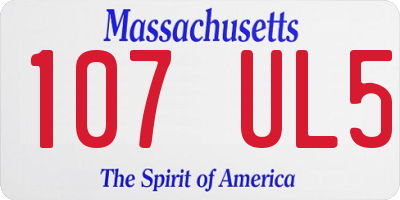 MA license plate 107UL5