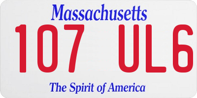 MA license plate 107UL6