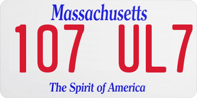 MA license plate 107UL7