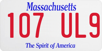 MA license plate 107UL9