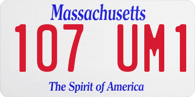 MA license plate 107UM1