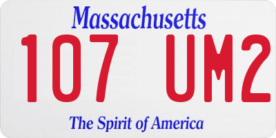 MA license plate 107UM2