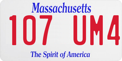 MA license plate 107UM4