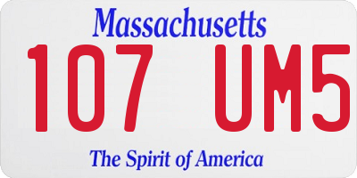 MA license plate 107UM5