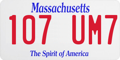MA license plate 107UM7
