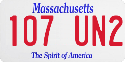 MA license plate 107UN2