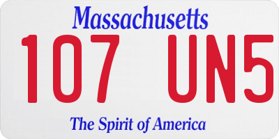 MA license plate 107UN5