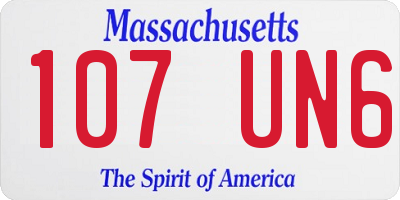 MA license plate 107UN6