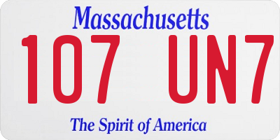 MA license plate 107UN7