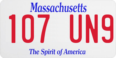 MA license plate 107UN9