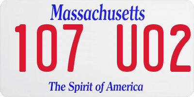 MA license plate 107UO2