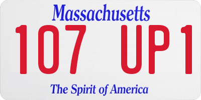 MA license plate 107UP1