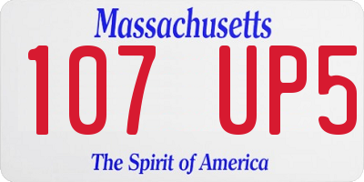MA license plate 107UP5