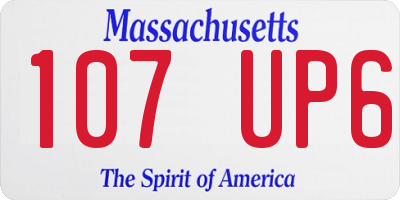MA license plate 107UP6