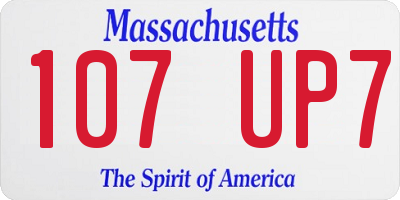 MA license plate 107UP7