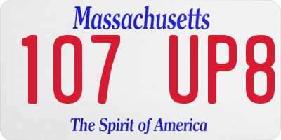 MA license plate 107UP8