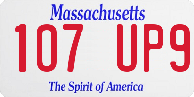 MA license plate 107UP9