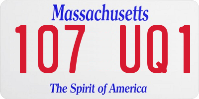 MA license plate 107UQ1