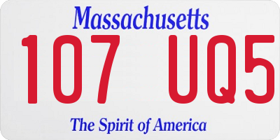 MA license plate 107UQ5