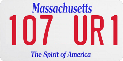 MA license plate 107UR1