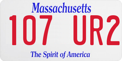 MA license plate 107UR2
