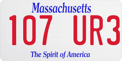 MA license plate 107UR3