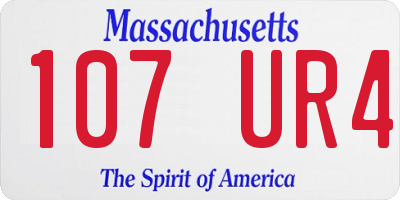 MA license plate 107UR4
