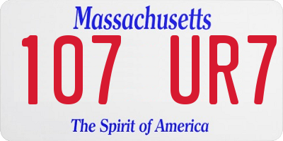 MA license plate 107UR7