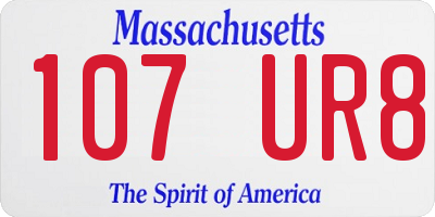 MA license plate 107UR8