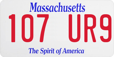 MA license plate 107UR9
