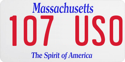 MA license plate 107US0