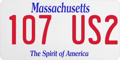 MA license plate 107US2