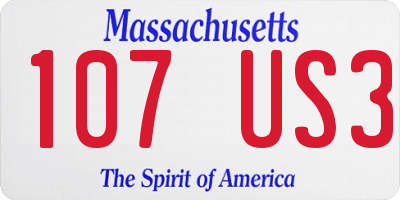 MA license plate 107US3