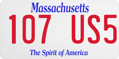 MA license plate 107US5