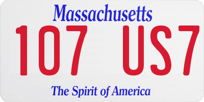 MA license plate 107US7
