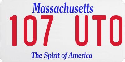 MA license plate 107UT0