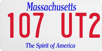 MA license plate 107UT2