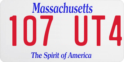 MA license plate 107UT4