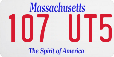 MA license plate 107UT5