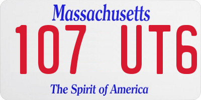 MA license plate 107UT6