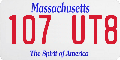 MA license plate 107UT8