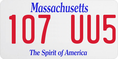 MA license plate 107UU5